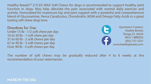 Miniatura 57 de Healthy Breeds Great Pyrenees Z-Flex Max - Masticables suaves para cadera y articulaciones, 50