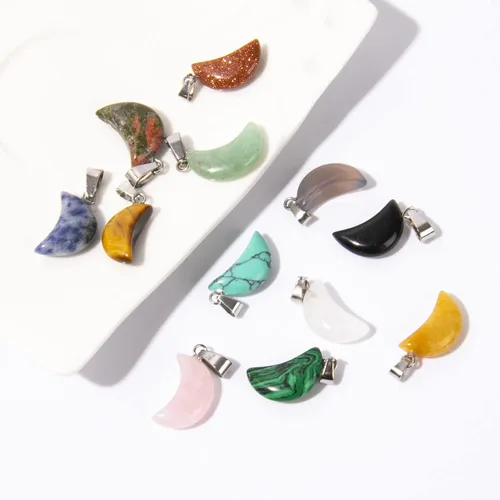Miniatura 2 de Cadikez 12 piezas colgantes de cruz de piedra natural, cristales curativos de cuarzo chakra reiki colgantes de piedras preciosas dijes a granel