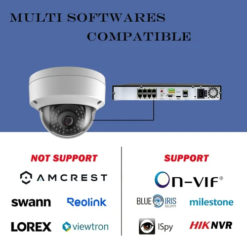 Miniatura 4 de Real HD 6MP Cámara IP POE de seguridad para exteriores, domo antivandálico, 2.8mm de gran angular, H.265, IP67 IK10, compatible con NVR, compatible