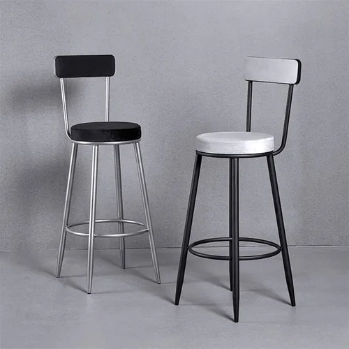 Miniatura 6 de Taburetes de bar altos, silla de bar creativa, estilo industrial simple con respaldo, taburete alto para el hogar, cocina, restaurante, cafetería