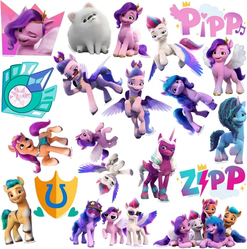 Miniatura 4 de My Little Pony: Make Your Mark - Paquete variado de calcomanías grandes de vinilo de 100 unidades – Sunny Starscout, Izzy Moonbow, Zipp Storm &