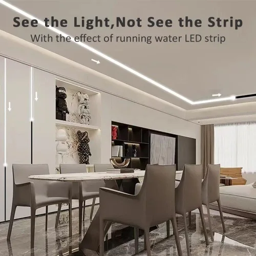 Miniatura 8 de Paquete de 10 canales de aluminio LED en forma de U de 3.3 pies con cubierta negra, tapas de extremo y clips de montaje, perfil de aluminio