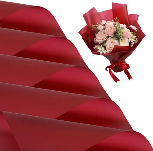Miniatura 22 de BEISHIDA 100 PCS Papel de Envolver Floral Rosa - Papel de Envolver Flores Mate Impermeable para Ramo, Suministros de Floristería, Manualidades DIY