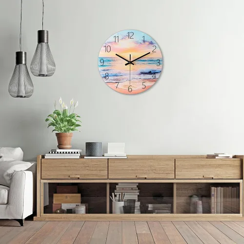 Miniatura 5 de Relojes de pared de vidrio de 14 pulgadas para decoración de sala de estar, relojes de pared decorativos que funcionan con pilas, relojes de cocina