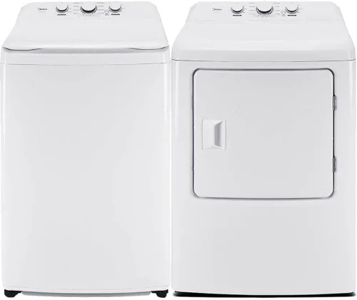 Miniatura 2 de Midea Paquete de lavadora y secadora de carga superior blanca, 3.9 pies cúbicos, lavadora de alta eficiencia y secadora eléctrica de 6.7 pies Blanco