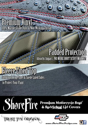 Miniatura 2 de 1993-2013 Premium Flame Saddlebag Tapas Tapas para Harley Davidson Negro