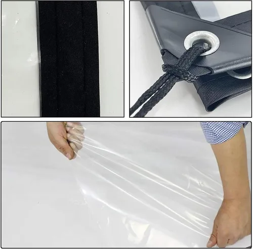 Miniatura 6 de Lona de vinilo de plástico transparente de 6 x 8 pies con ojales, lonas y láminas impermeables resistentes para gallineros, patios, invernaderos