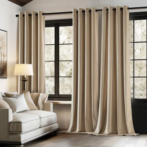 Miniatura 2 de EMEMA Cortinas opacas de terciopelo de 84 pulgadas, 2 paneles, cortinas de lujo con aislamiento térmico para dormitorio, con ojales, insonorizadas