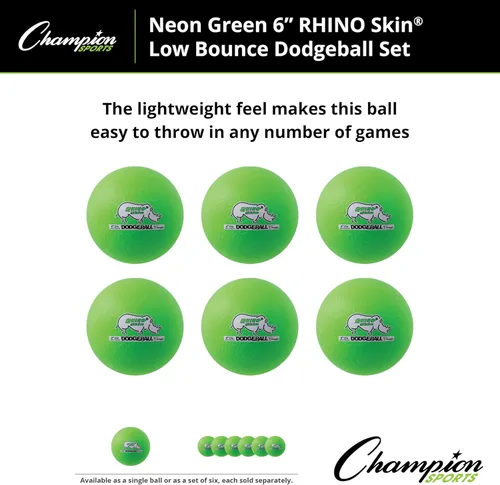 Miniatura 5 de Champion Sports® Rhino Skin® Juego de pelotas de eva de bajo rebote y unidades individuales para patio de juegos, educación física, patio trasero