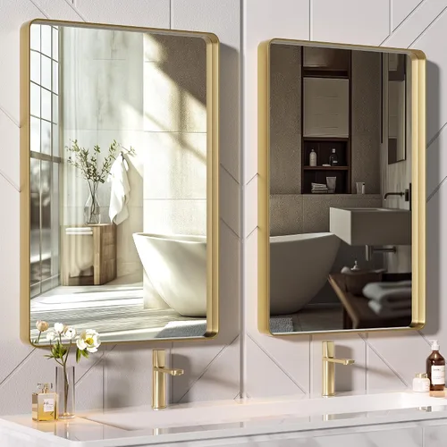 Miniatura 23 de Hasipu - Juego de 2 espejos de baño para pared, espejos de baño con marco de metal negro de 30 x 24 pulgadas para sobre lavabo, espejos