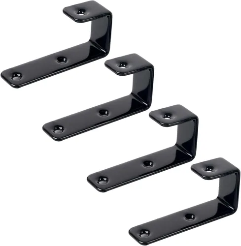 Miniatura 12 de Paquete de 8 ganchos para escalera de litera, ancho interior de 1 pulgada, soportes de gancho en J resistentes de hierro revestido de vinilo
