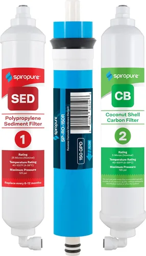 Miniatura 12 de SpiroPure SP-RO400AQD 150 GPD RO DI Sistema de filtro de agua para acuarios, arrecifes; Sistema de ósmosis inversa de encimera RO de apartamento