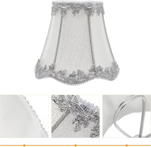 Miniatura 8 de Baluue Lámpara de tela para lámpara de araña, accesorios pequeños de tela rústica de 4.7 pulgadas, cubierta para lámparas de pie de pared de mesa