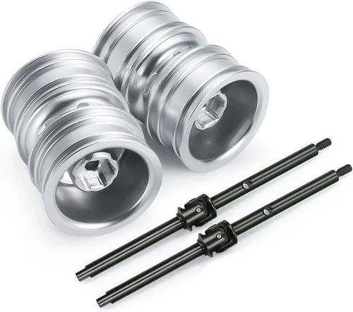 RCHUBAM Llantas de rueda delantera RC con eje de transmisión CVD para 1/24 Axial SCX24 Deadbolt Bronco C10 RC Crawler Car