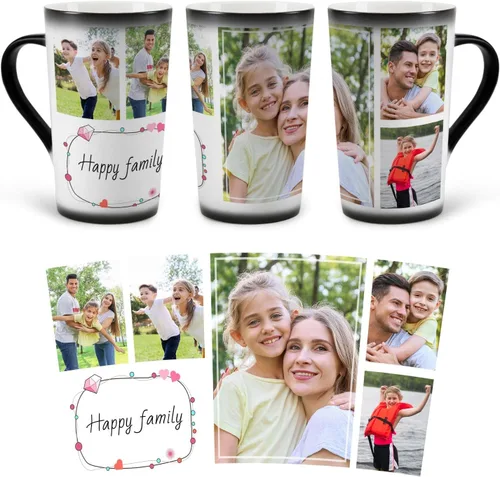 Miniatura 11 de Taza personalizada, tazas personalizadas que cambian de color, con collage de 1 imágenes, taza de café mágica con foto, imagen, nombre, texto