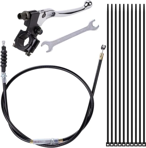 Palanca de embrague izquierda para manillar de 7/8 pulgadas y cable de embrague de 39 pulgadas con ajustador compatible con motocicletas de