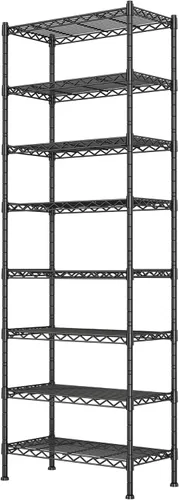Miniatura 20 de GIOTORENT Estantería Metálica de Pie de 5 Niveles, Unidades de Estante de Alambre de Altura Ajustable, Rack de Exhibición para Lavandería Baño Gris
