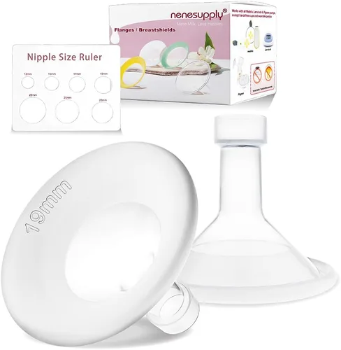 Nenesupply Brida suave de 19mm compatible con piezas de extractor de leche Medela, repuesto de brida de 19mm para accesorios Medela compatibles con
