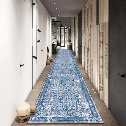 Miniatura 27 de Vaukki - Alfombra de pasillo, suave y peluda, alfombra antideslizante lavable, para lavandería, cocina, granja, baño, entrada y dormitorio