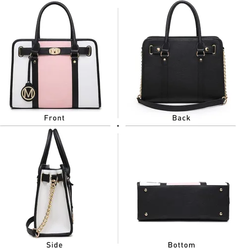 Miniatura 6 de Bolso de mano de moda para mujer con asa superior bolso de hombro bolso de trabajo con cartera a juego juego de 2 piezas