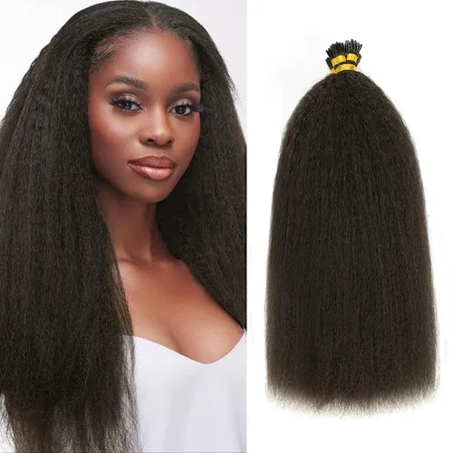 Miniatura 27 de Extensiones de cabello humano con micro anillo, lacio, rizado, color negro natural, largo microenlaces, extensiones de cabello humano para personas