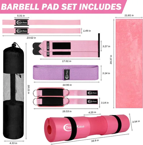 Miniatura 2 de Juego de almohadillas de barra: almohadilla de empuje de cadera para sentadillas Levantamiento de pesas Accesorios de equipo de gimnasio Negro