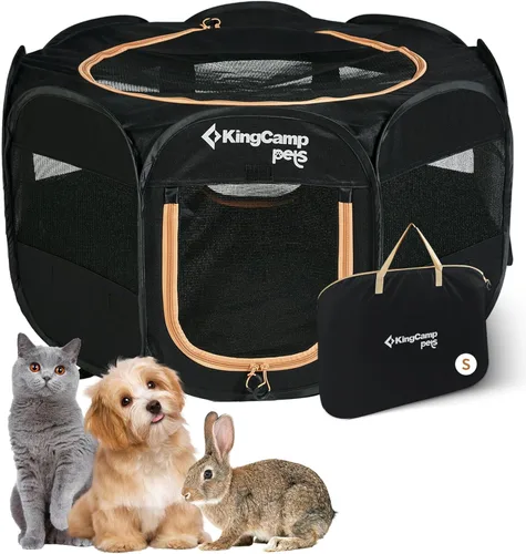 Miniatura 20 de KingCamp Tienda de campaña para perros, gran casa portátil para perros para interiores y exteriores con tela Oxford 600D y doble capa para perros