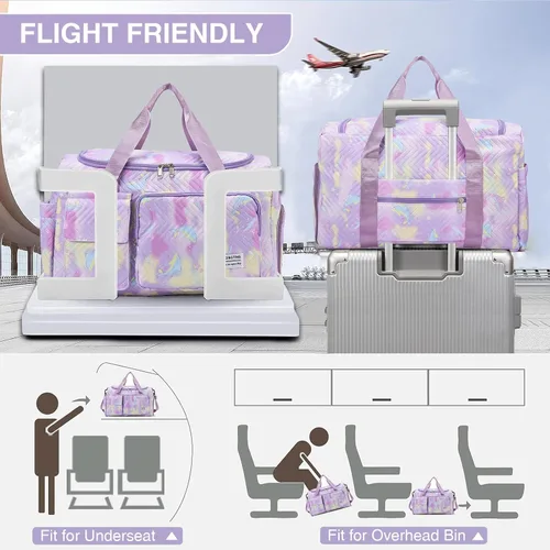 Miniatura 71 de Pequeña bolsa de gimnasio para mujer, bolsa de viaje con compartimento para zapatos