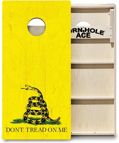 Miniatura 15 de CornholeAce ACE PRO - Juego de tablas para cornhole con bandera americana, sin rebote, patas anchas triples, madera contrachapada de abedul báltico