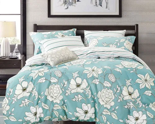 Miniatura 2 de Swanson Beddings Juego de cama floral 100% algodón: Funda de edredón, fundas de almohada., Algodón, Completo