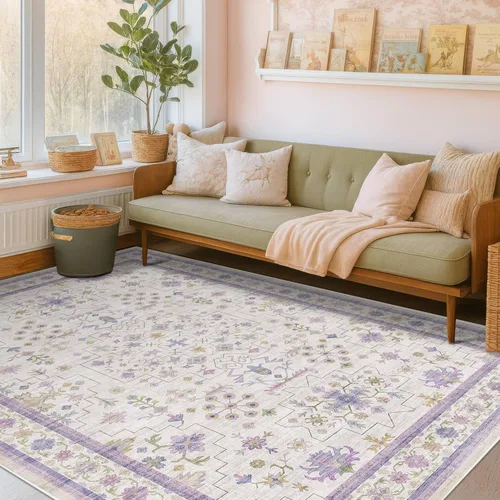 Miniatura 219 de Alfombra Boho Negra para Sala de Estar - Alfombra de Área Lavable de 10x14 Pies, Alfombras de Comedor para Debajo de la Mesa, Alfombra Suave de Pelo