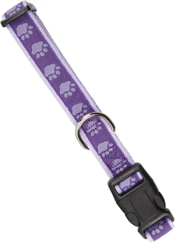 Miniatura 6 de Guardian Gear - Collar de perro de nailon con estampado de patas, se adapta a cuellos de 6 a 10 pulgadas, color negro
