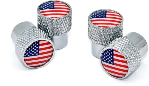 Miniatura 7 de Elektroplate Tapones universales de vástago de válvula de EE. UU., moleteado cromado mate Corrosion-Resistant Aluminum, Fits 8 mm Tire Valve for