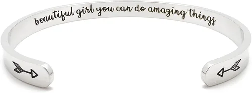 Miniatura 64 de Dczosily Pulseras inspiradoras para mujer, de acero inoxidable, pulseras motivacionales, regalos personalizados para mejores amigas