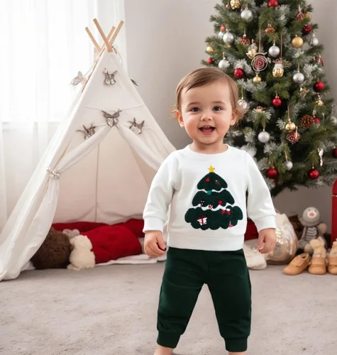 Miniatura 156 de Conjunto de camisa larga y divertida para bebé niño y niña, ropa de primera Navidad, 6, 12, 18, 24 meses, 2T