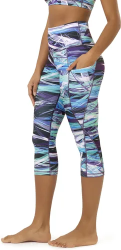 Miniatura 170 de ODODOS - Leggings capri de cintura alta para mujer con bolsillos, control de abdomen, no se transparentan, para entrenamiento atlético, running
