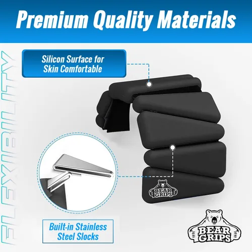 Miniatura 4 de Bear Grips Pesas de muñeca y tobillo – Equipo de gimnasio en casa, correas de entrenamiento para hombres y mujeres, equipo de entrenamiento, pesas