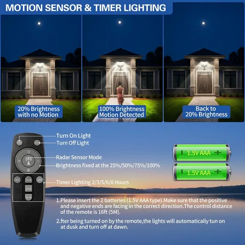 Miniatura 6 de Luz solar de calle de 7000 W, farolas solares para exteriores, impermeables, IP67, lámpara solar para exteriores con sensor de movimiento
