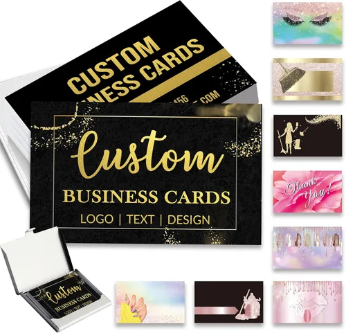 Miniatura 17 de Tarjetas de visita personalizadas con tu logotipo, tarjeta impresa personalizada para fotos de pequeñas empresas, parte delantera y trasera
