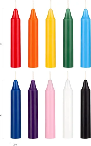 Miniatura 2 de Mega Candles 10 piezas Velas Cónicas Mini Exquisitas de Colores Surtidos Sin Aroma, 4 Pulgadas de Alto x 3/4 Pulgadas de Diámetro, Campanillas