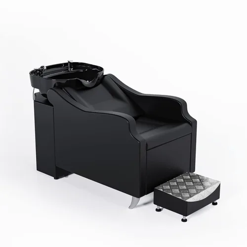 Miniatura 11 de OmySalon Unidad de lavado a contracorriente de champú con cuenco grande de porcelana, fregadero de salón, silla de lavado de cabello, estación