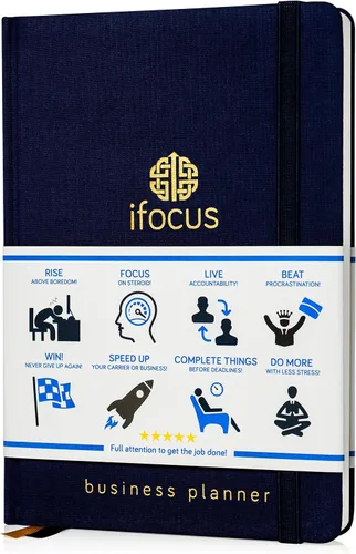 Planificador de negocios sin fecha para emprendedores. Cuaderno de proyectos de enfoque para la productividad. Planificador diario semanal