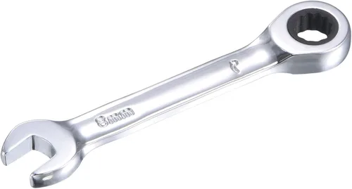 Miniatura 16 de uxcell Llave combinada de trinquete rechoncha de 0.394 in métrica 72 dientes 12 herramientas terminadas en caja de puntos, CR-V