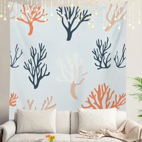 Miniatura 98 de Shrahala Tapiz de pared azul brillante, acuarela azul degradado para colgar en la pared, tapiz grande decorativo de fibra de poliéster, dobladillo