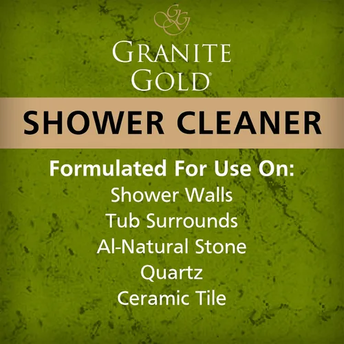 Miniatura 6 de Granite Gold Spray limpiador de ducha para superficies de cuarzo, granito, mármol, cerámica y otras superficies de piedra, fabricado en los Estados