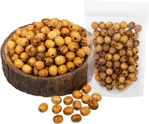 Miniatura 13 de ZULUF Cuentas de madera de olivo de 0.315 in de Jerusalén – Cuentas de madera redondas naturales para la fabricación de joyas (60 unidades) a granel