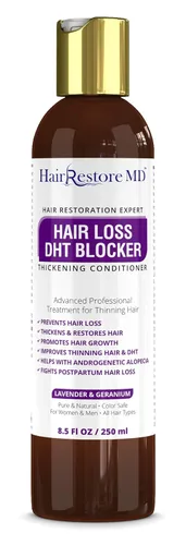 BLOQUEADOR DE LA PÉRDIDA DEL CABELLO DHT ACONDICIONADOR ESPESANCIANTE "Lavanda y Geranio" Biotina Crecimiento del cabello, Cafeína, Adelgazamiento