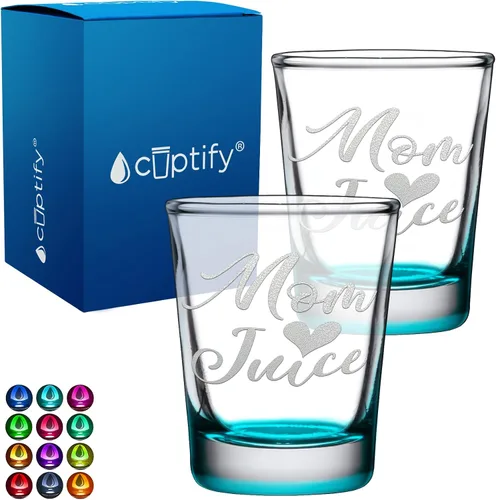 Miniatura 18 de Cuptify Regalos para baby shower, para la nueva mamá, EST 2023, 2 onzas, con fondo negro, juego de 2 vasos grabados para fiesta, regalo