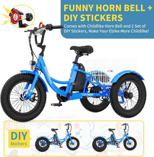 Miniatura 7 de NAIZEA Bicicleta eléctrica para niños, triciclo de 16 pulgadas para niños y niñas de 6 a 12 años, bicicleta eléctrica para niños de 250 W, bicicleta