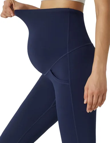Miniatura 4 de POSHDIVAH Pantalones de yoga de maternidad para mujer, para trabajo, descanso, elásticos, corte de bota, pantalones acampanados para embarazo